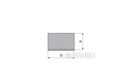 Rechteckiges mikroporöses Silikonprofil+Aufkleber, 3x10mm, 150kg/m3, EN 45545-2, -60°C/+230°C, grau, 